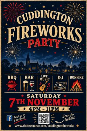 Article Graphic - Cuddington Fireworks Party 2026 – ALMOST 50% TICKETS SOLD ALREADY!
